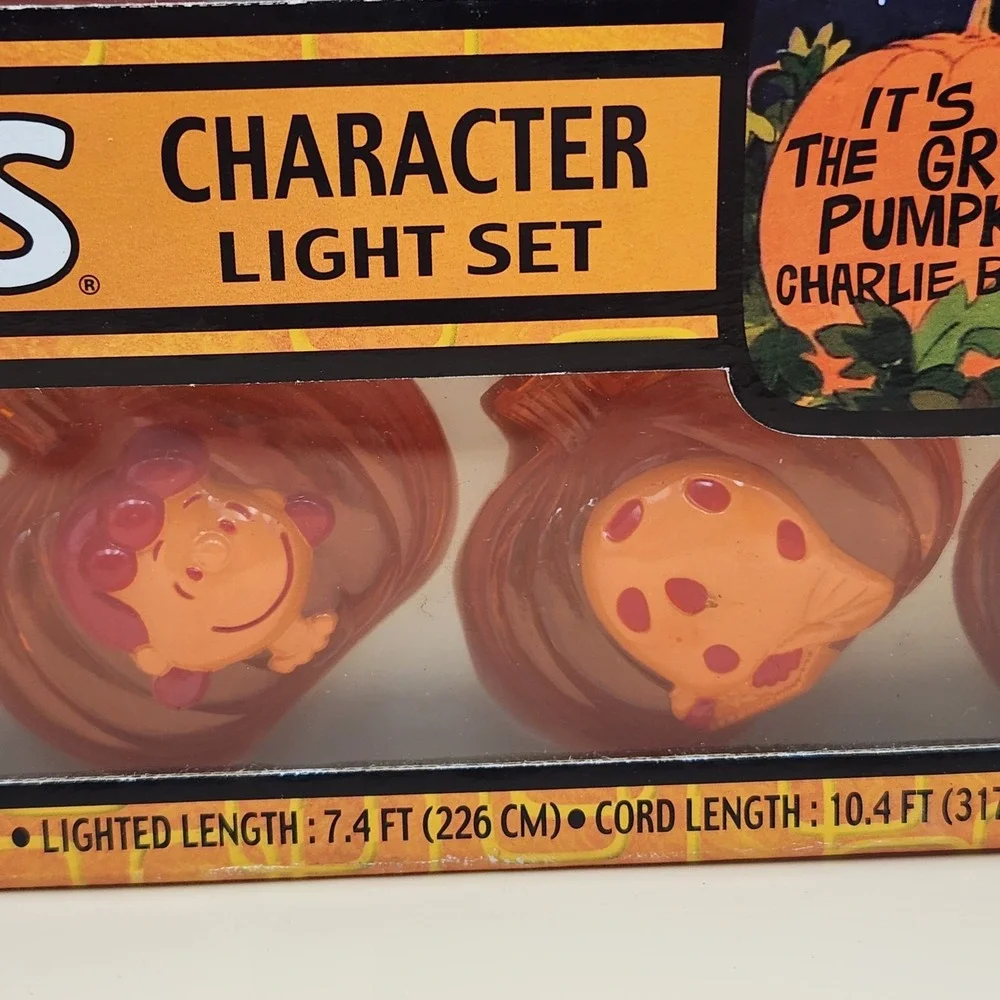 2003 Memory Lane Peanuts Charlie Brown Pumpkin Halloween Character Light Set NOS